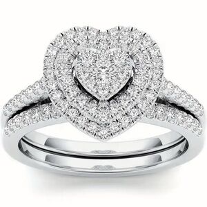 Stainless Steel Ring Inlaid Shiny Rhinestone Ring